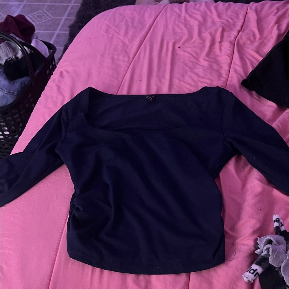 SHEIN Black Long Sleeve Top
